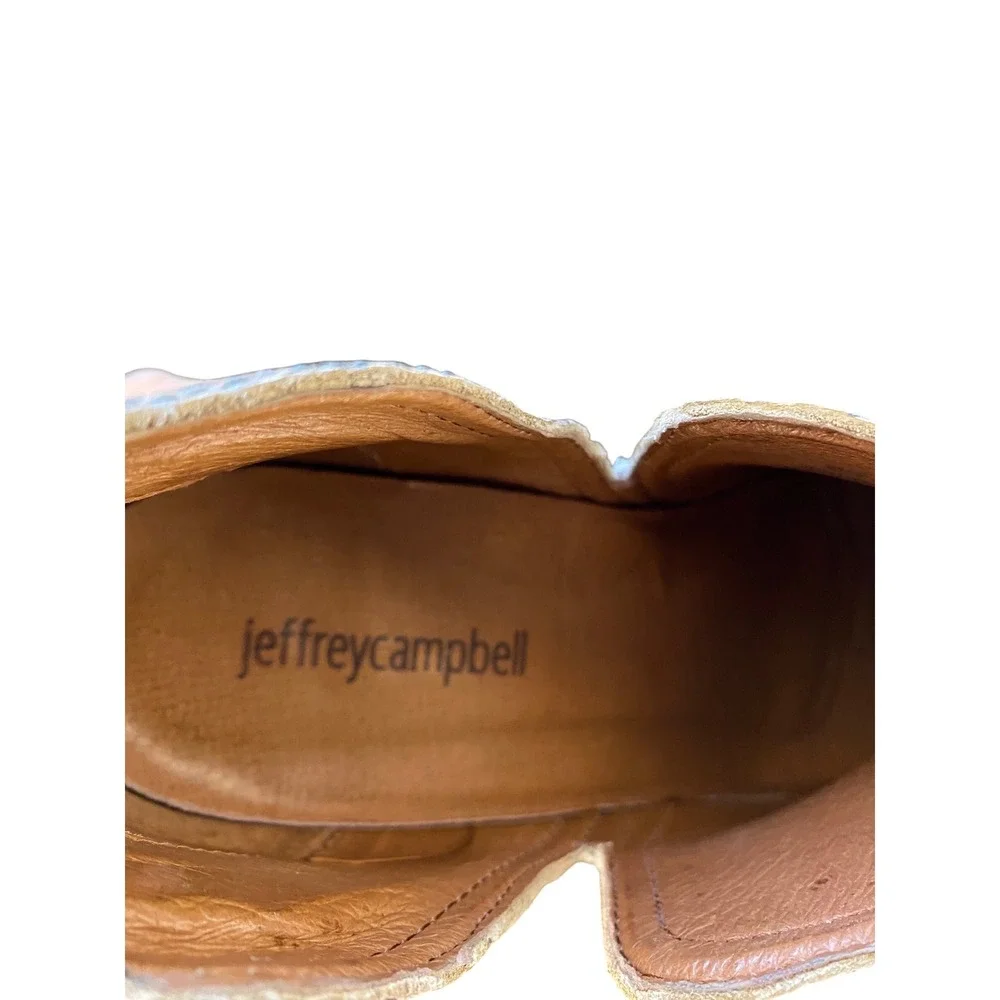 Jeffrey Campbell‎ Snakeskin Print Leather Cutout Heeled Ankle Booties Size 8